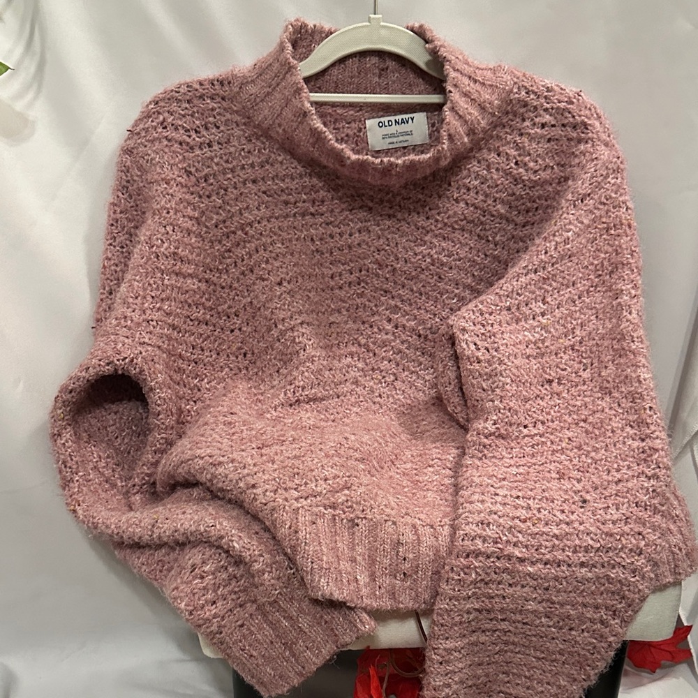 Old Navy Women's Soft Pink Cowl Sweater